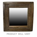 Homeroots 52 x 1 x 15 in. Carved Reclaimed Wood Square Mirror, Natural 396683